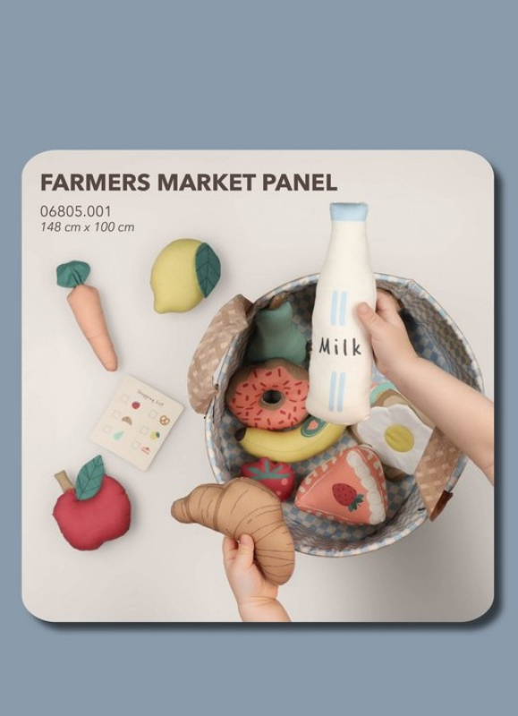 Panel - Marktstand - Obst - Gemüse - DIY - Baumwolle - Popeline
